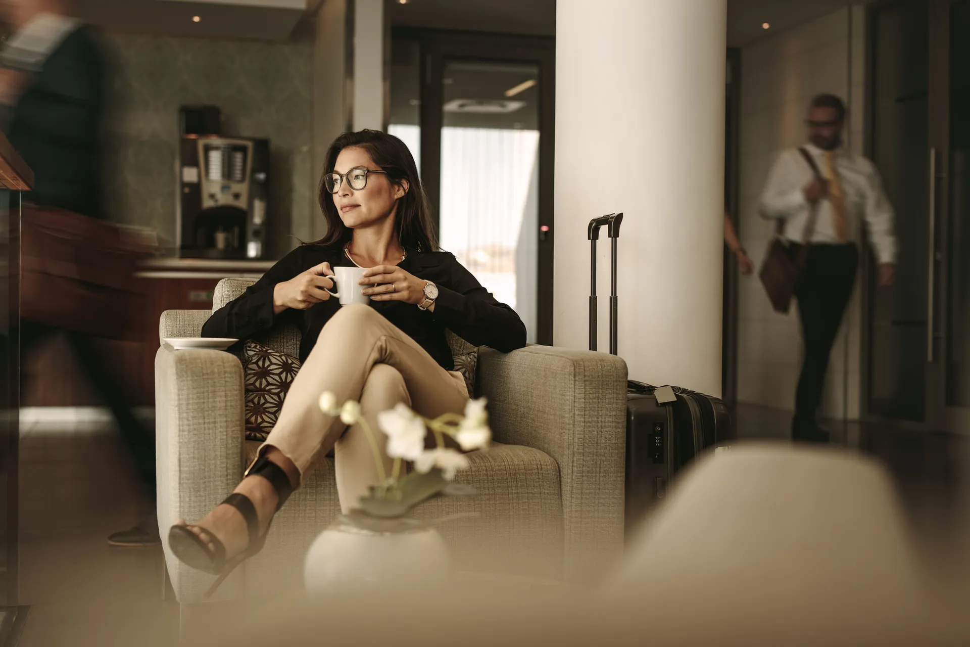 Reiziger in comfort tijdens privévervoer